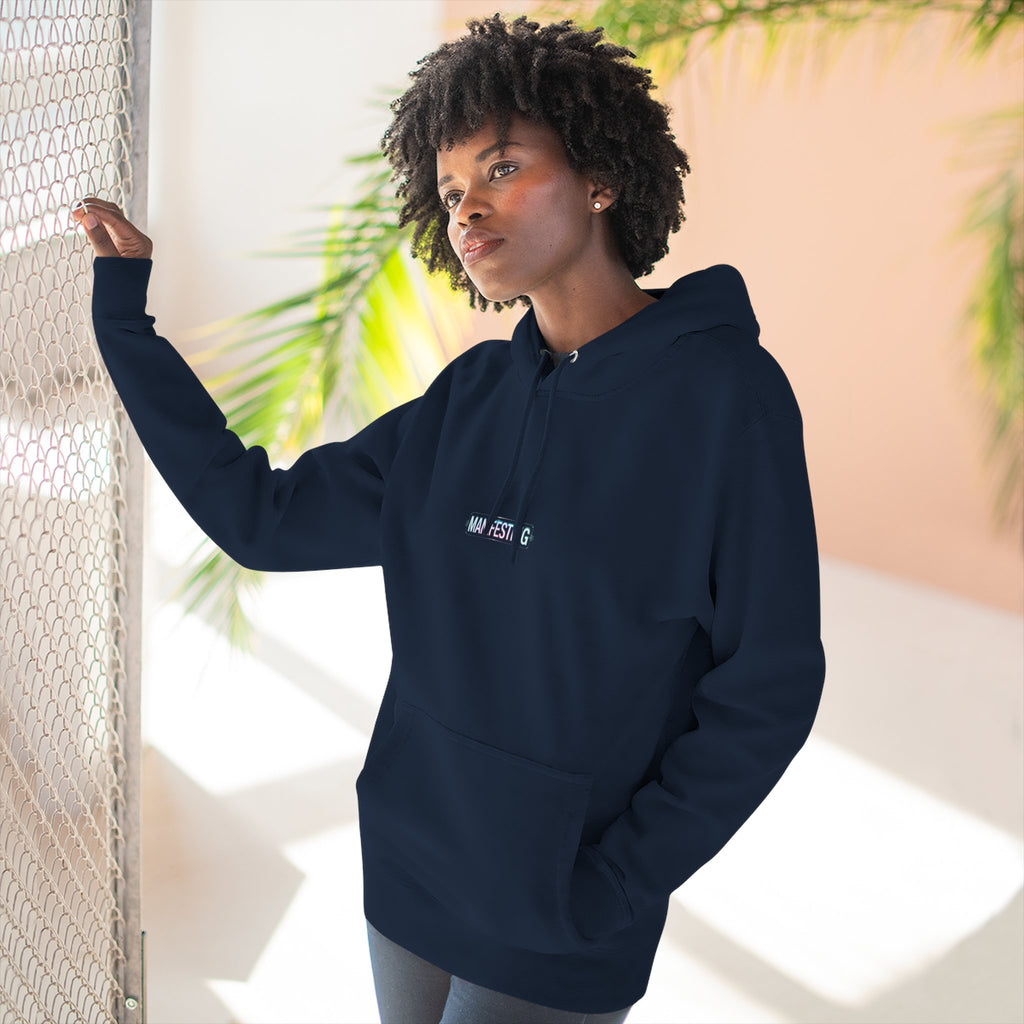 Moonie Women’s Three-Panel Fleece Hoodie – Manifesting