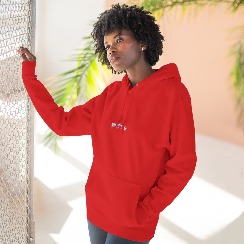 Moonie Women’s Three-Panel Fleece Hoodie – Manifesting