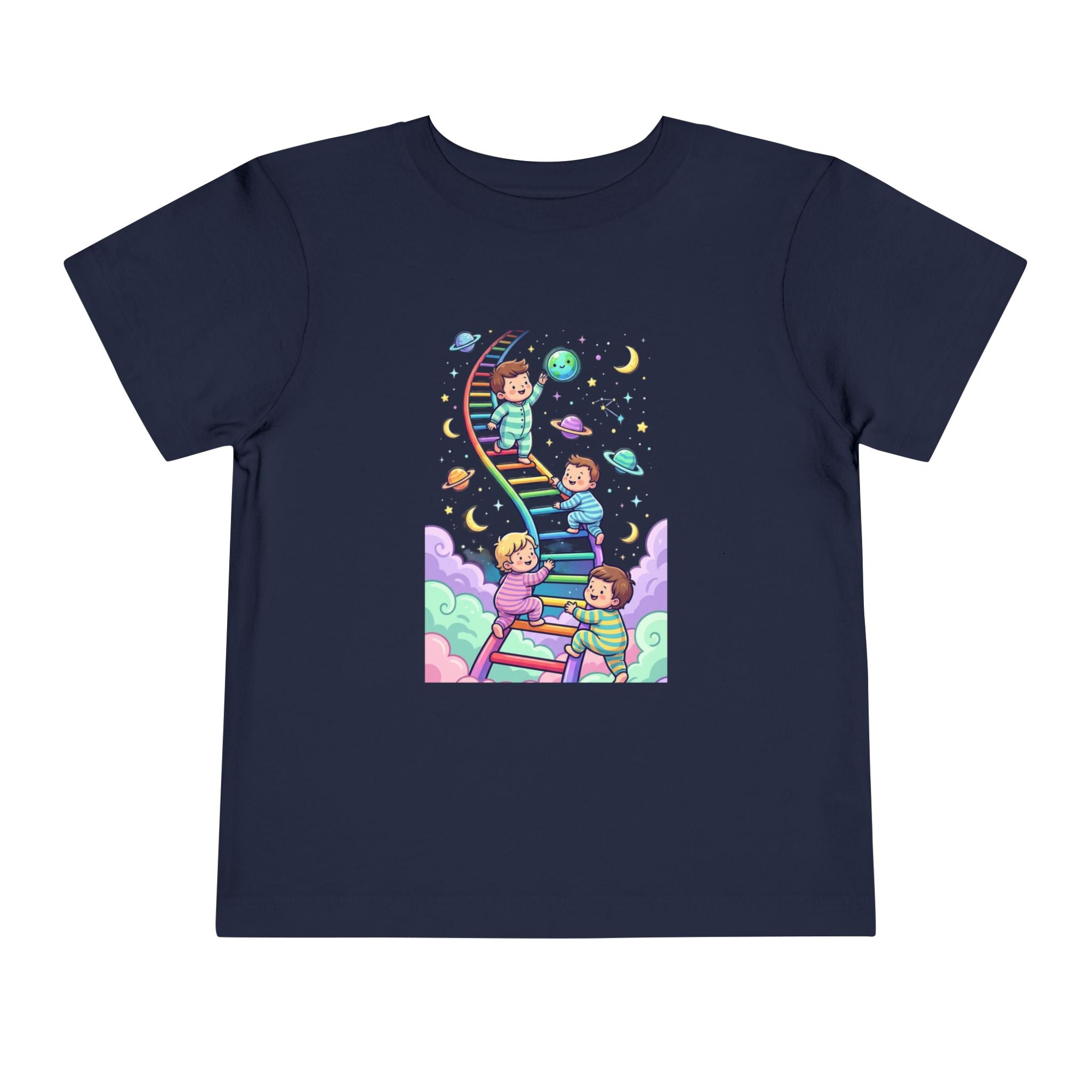 Moonie Toddler Short Sleeve Tee – Rainbow Ladder to the Stars