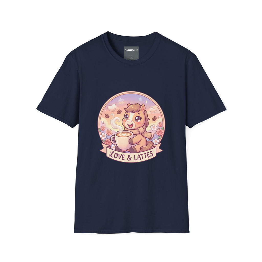 Women Softstyle Tee – Coffee & Horsie Charm