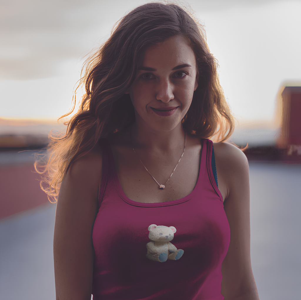 Moonie Women’s Ideal Racerback Tank | Cozy Bear Design