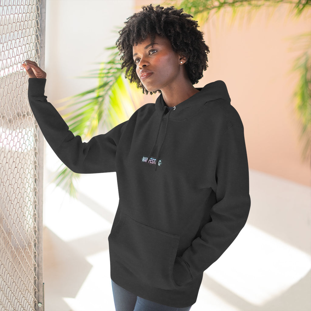 Moonie Women’s Three-Panel Fleece Hoodie – Manifesting