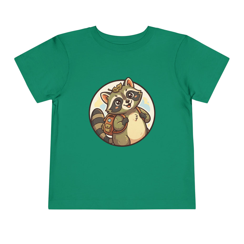 Moonie Toddler Short Sleeve Tee – Explorer Raccoon