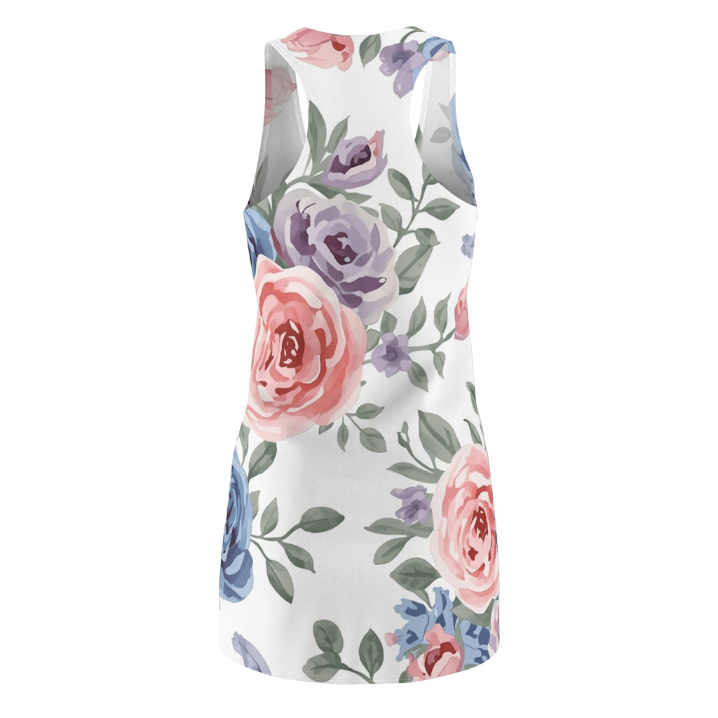 Moonie Women’s Cut & Sew Racerback Dress – Flowery Skater Edition
