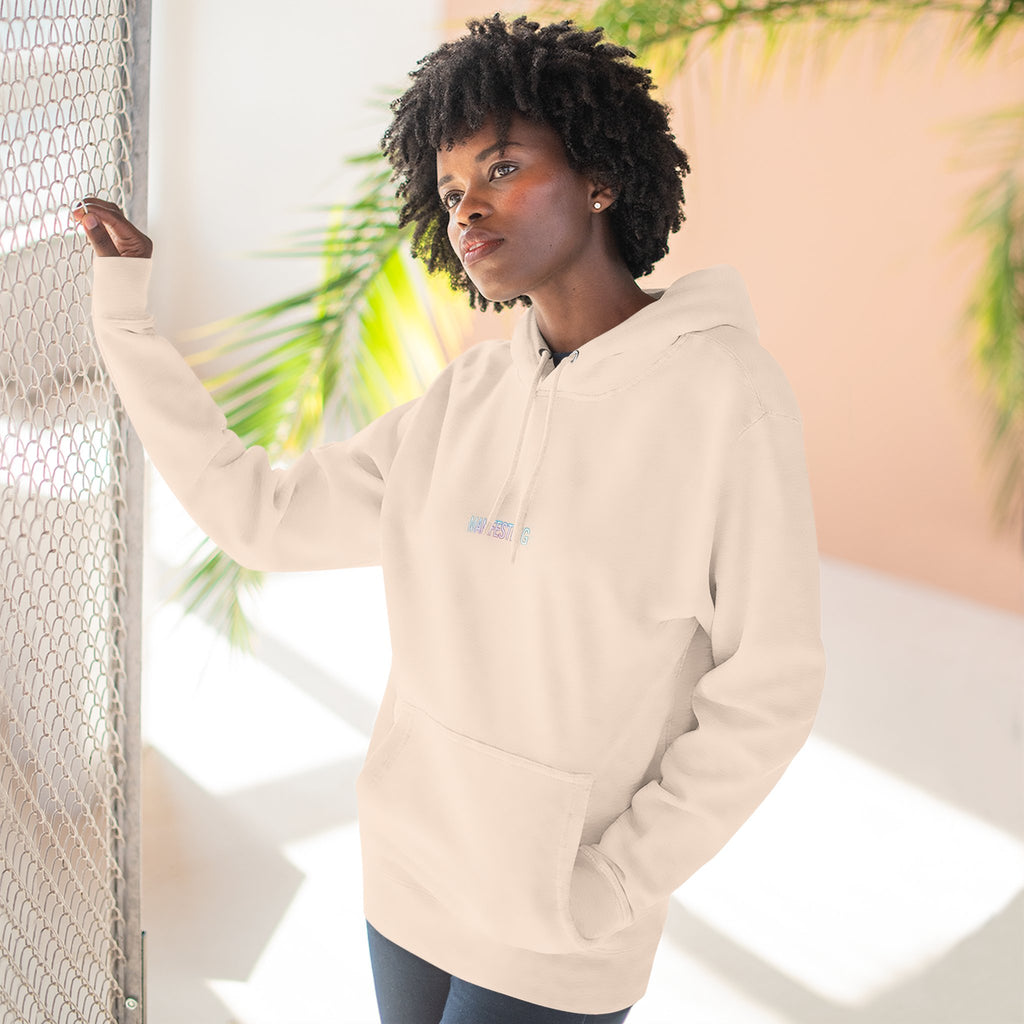 Moonie Women’s Three-Panel Fleece Hoodie – Manifesting