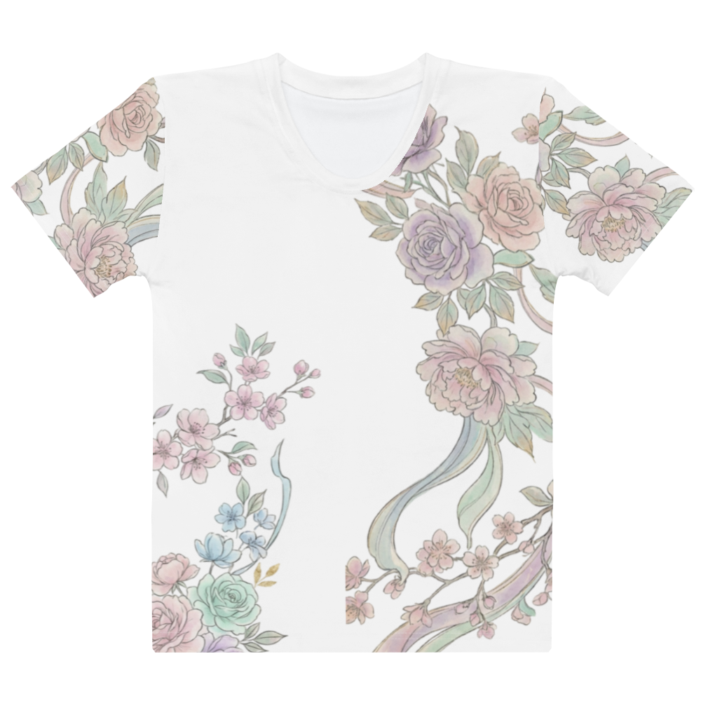 Women’s cotton crew neck t-shirt | Flowery Bloom